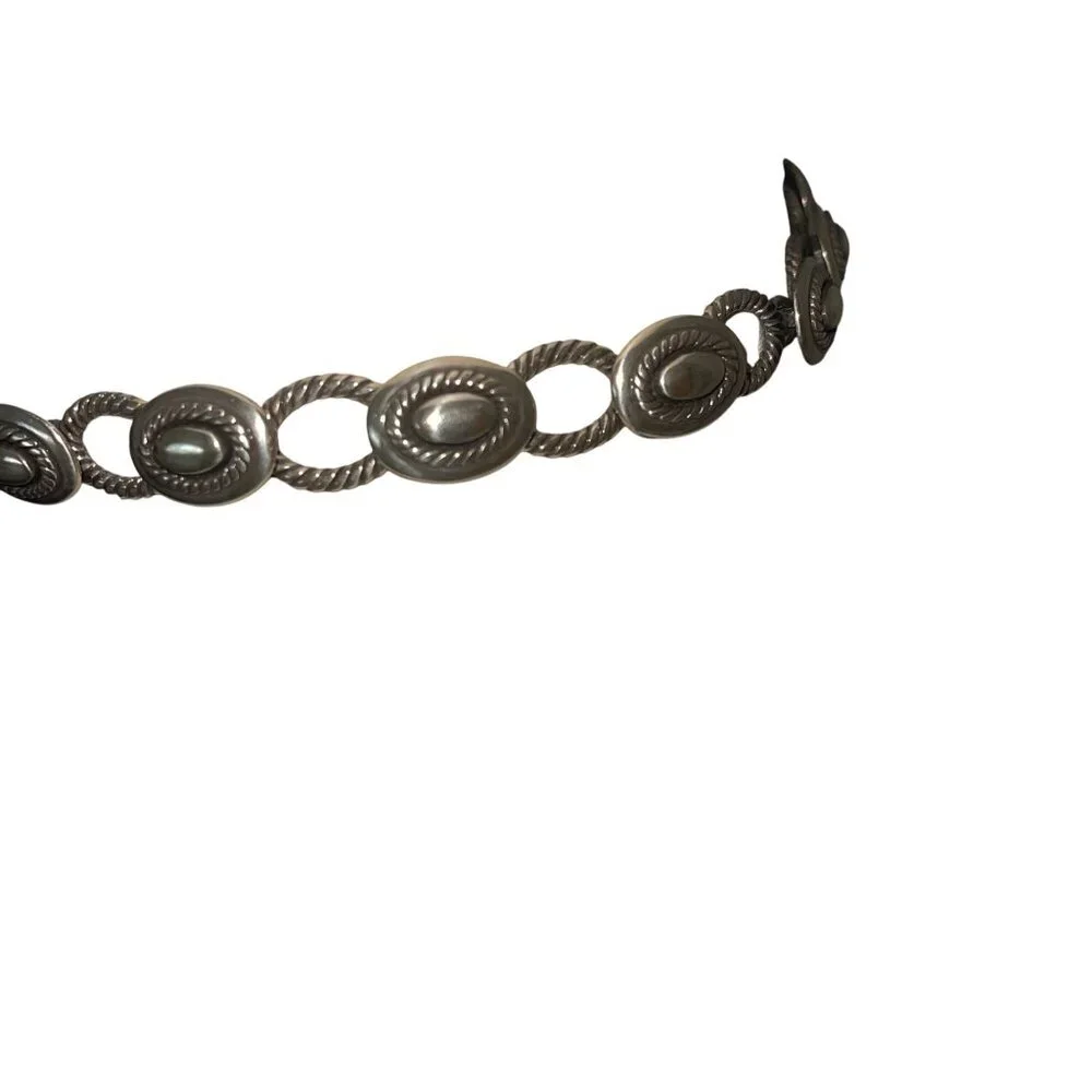Brighton Vintage 1995 Womens Size S Black Tone Oval Metal Link Belt Casual
